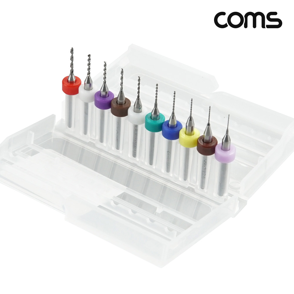 Coms 연마 비트 세트 10pcs연마날 드릴형 0.35mm~1.25mm