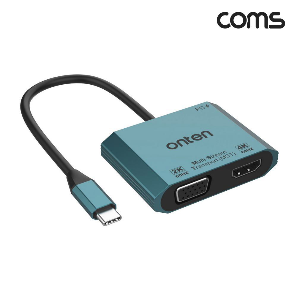 Coms C타입 to HDMI 4K@60Hz VGA PD 충전 컨버터 젠더