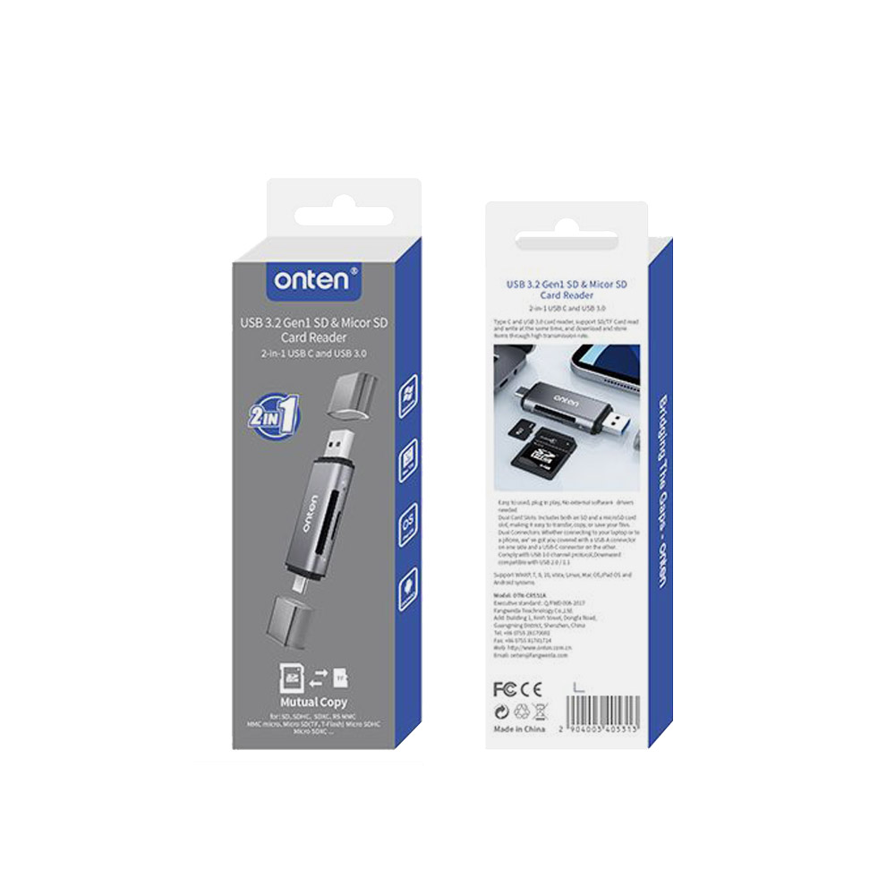 Coms 카드리더기 2 in 1 C타입 USB 3.0 TF Micro SD SD