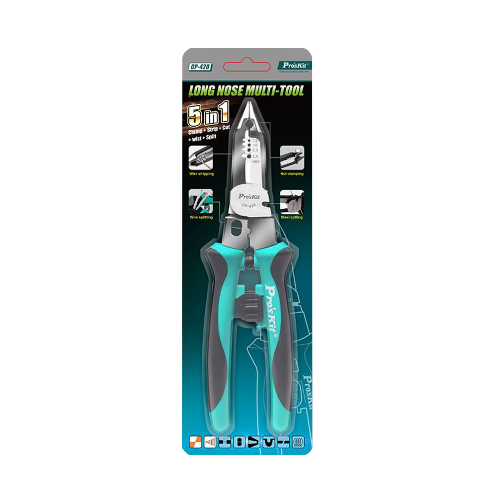 PROKIT(CP-420) 5 in 1 롱노즈 멀티툴 피복, 컷, 클램프, 스플릿