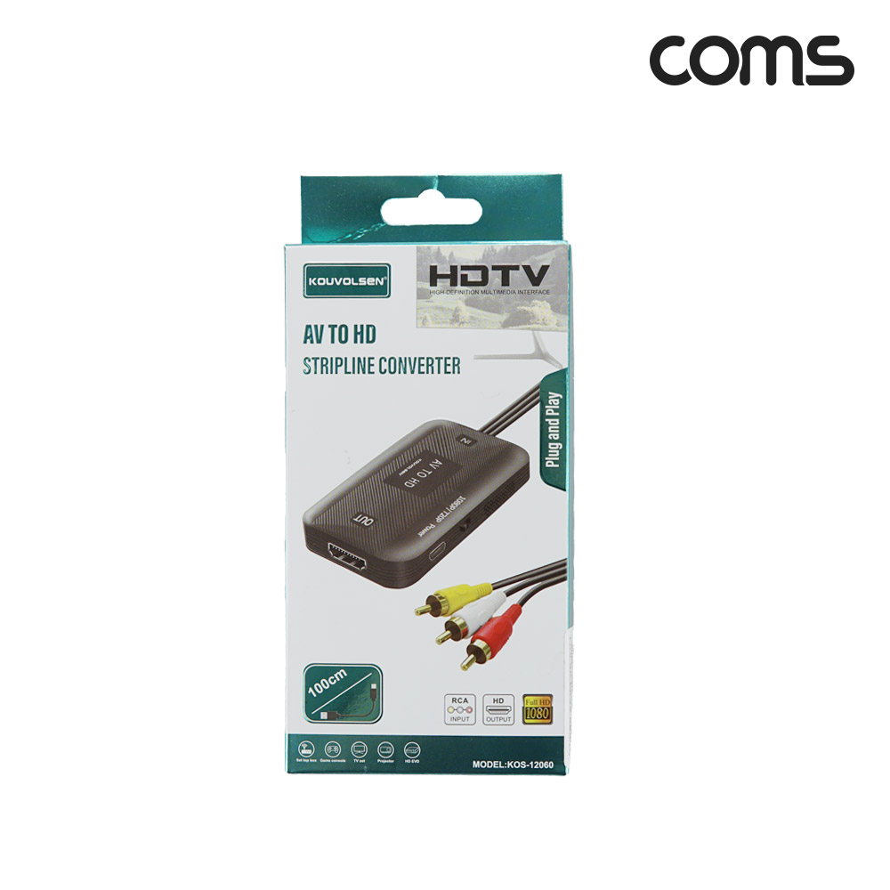 Coms AV to HDMI 컨버터 변환기 컴포지트 RCA 3선 3RCA
