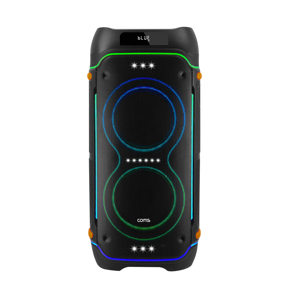 Coms 이동식 UHF 블루투스 스피커 앰프 무선 마이크 최대 500W 노래방 버스킹