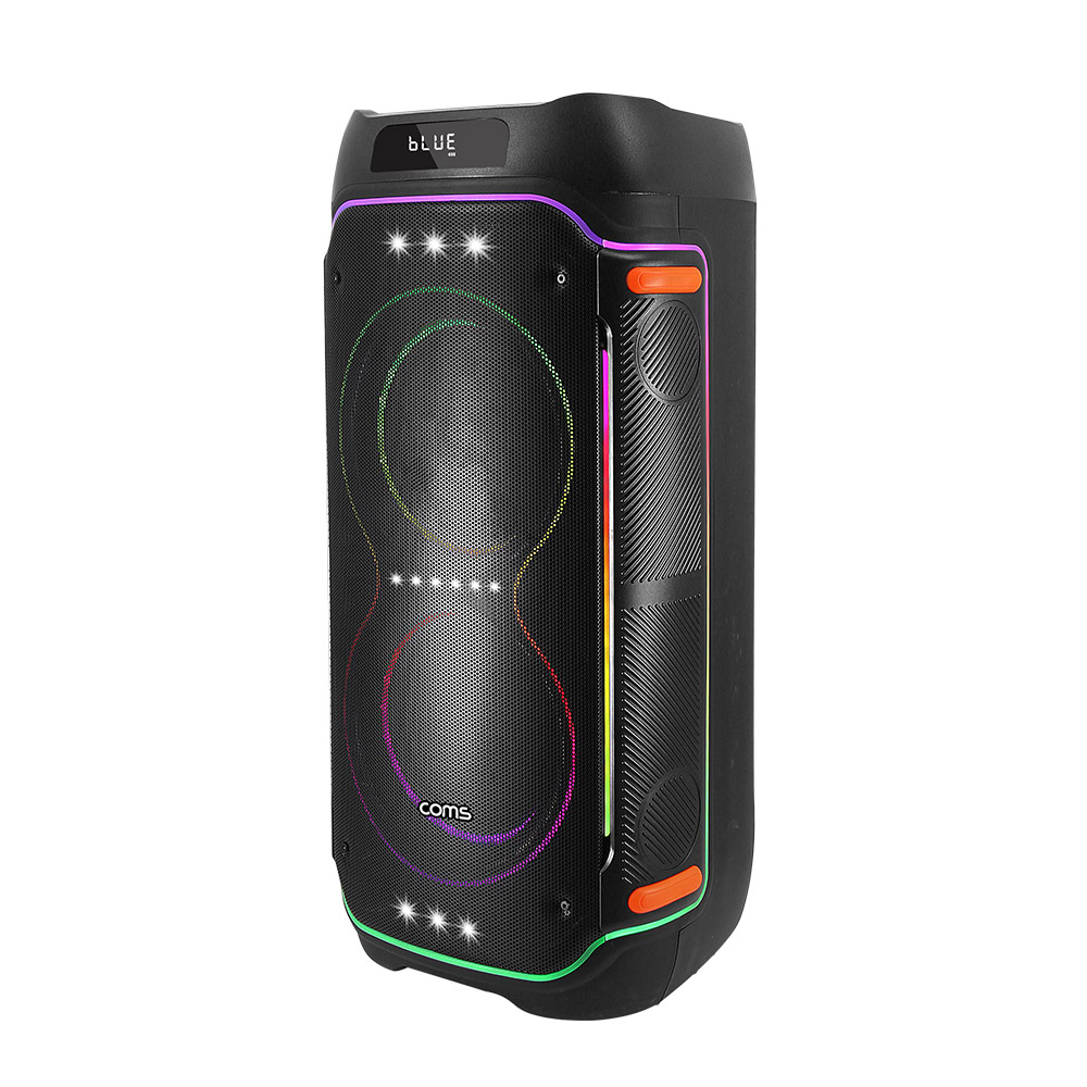 Coms 이동식 UHF 블루투스 스피커 앰프 무선 마이크 최대 400W 노래방 버스킹