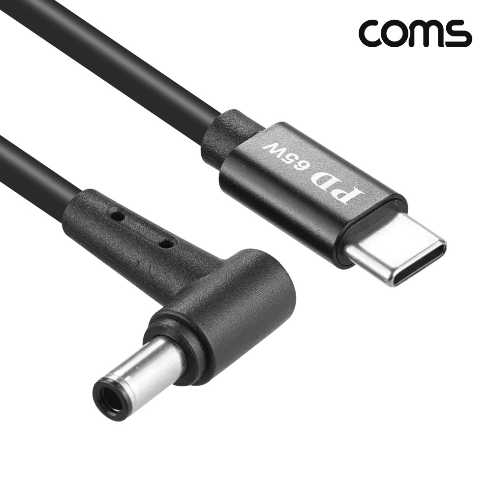 Coms C타입 DC 외경 6.0 내경 0.6 전원 변환케이블 1.5m 65W ASUS 노트북 PD 충전