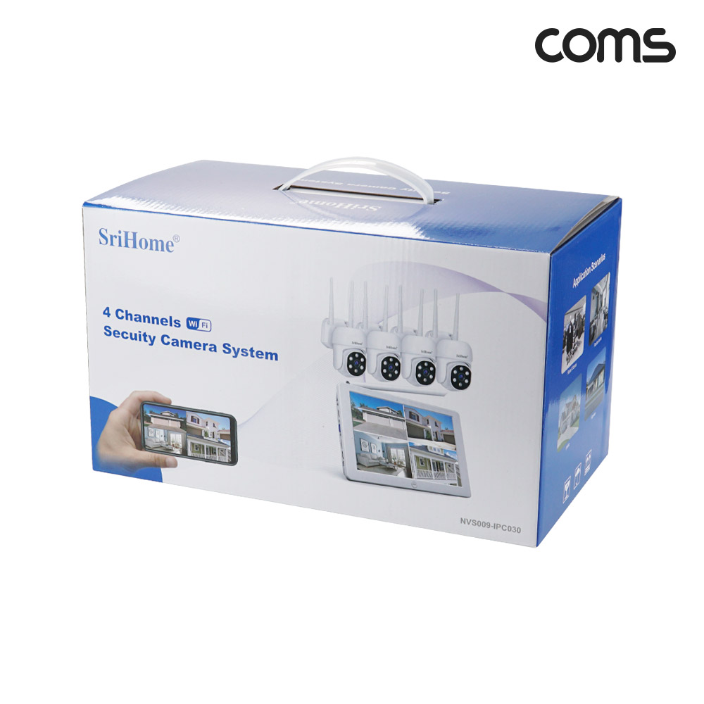 Coms 와이파이 무선 NVR녹화기 키트 4채널 CCTV카메라 홈캠