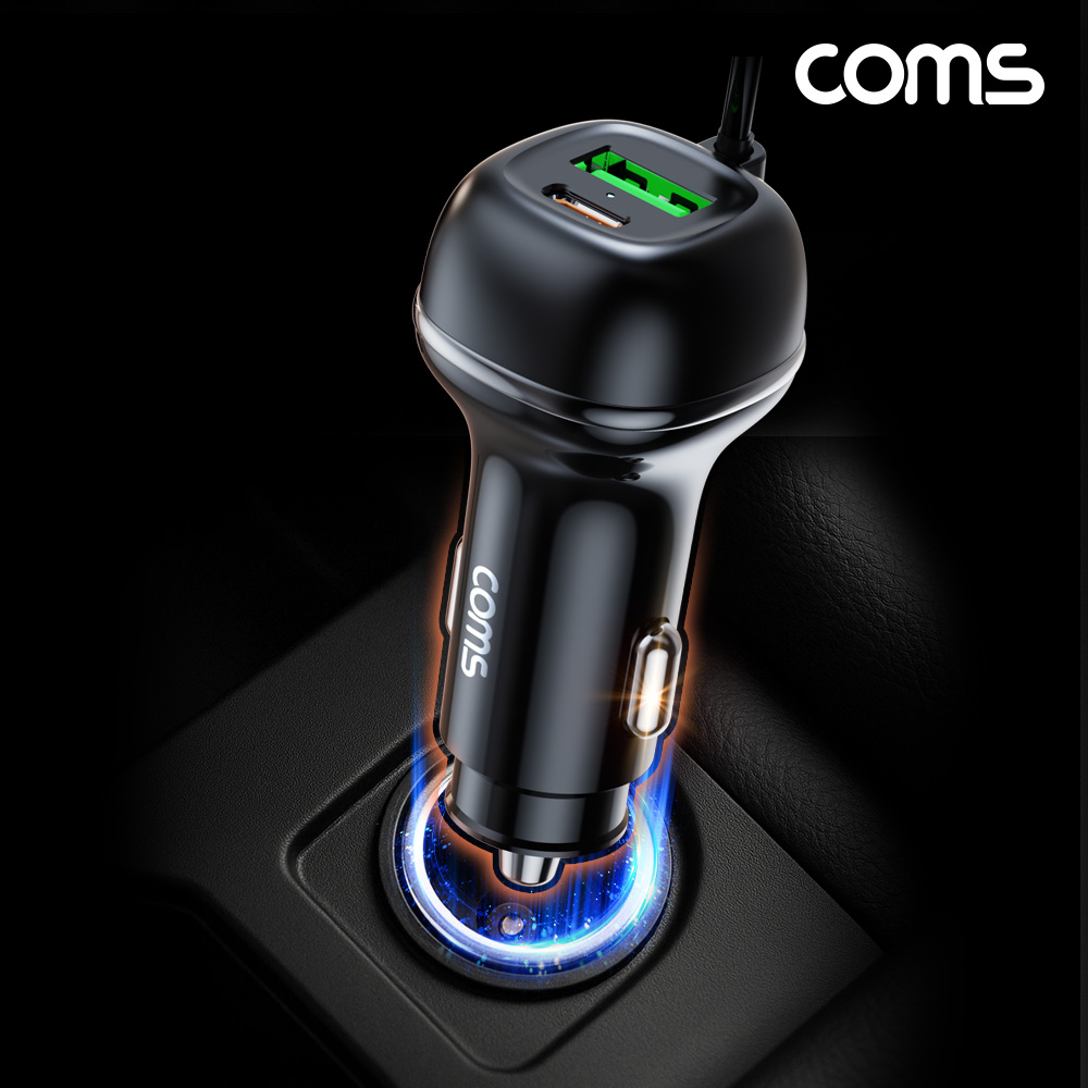 Coms PD 102W 차량용 5포트 고속충전기 QC 초고속 PPS 시가잭