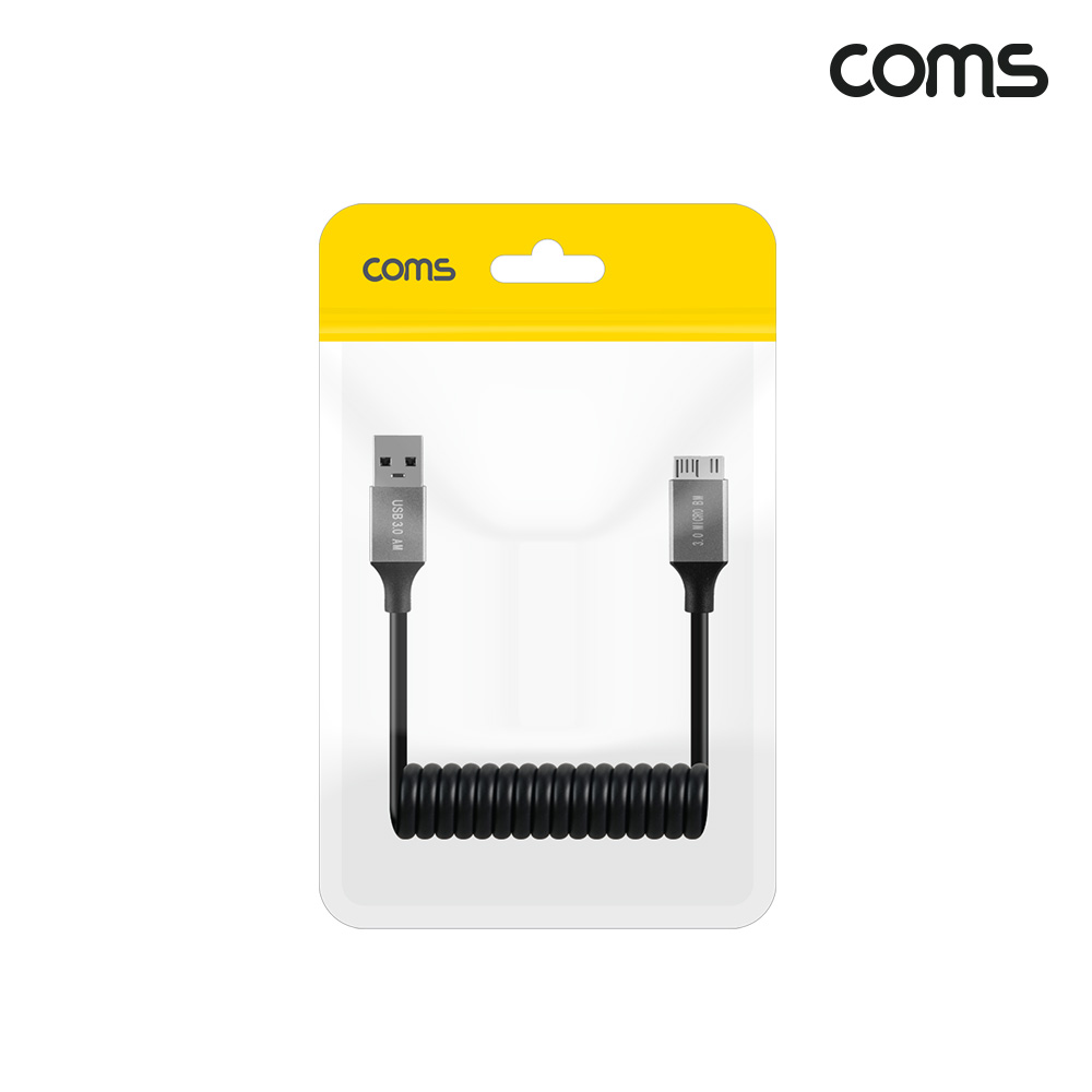 Coms USB 3.0 스프링 케이블 30cm~1M 마이크로 B타입 micro-B