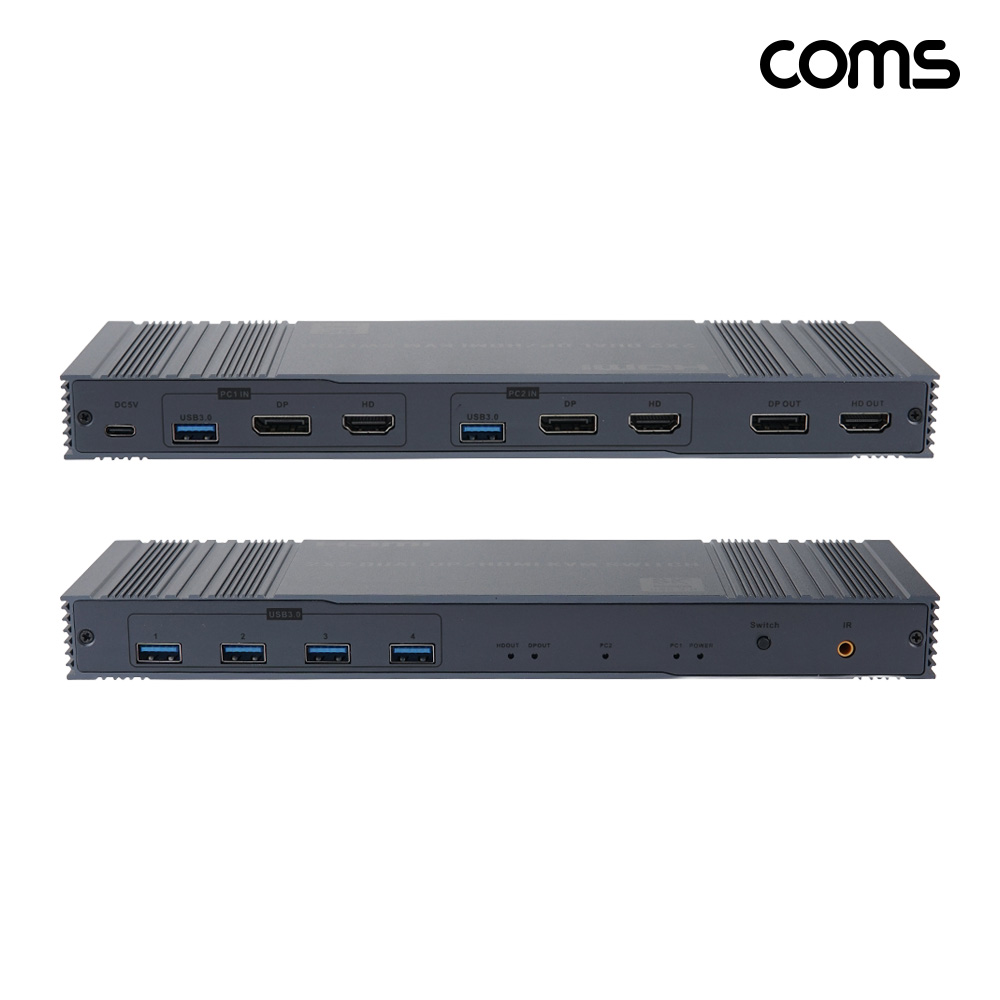 Coms 8K HDMI + DP KVM 스위치 USB3.0 선택기 PC 2대 제어