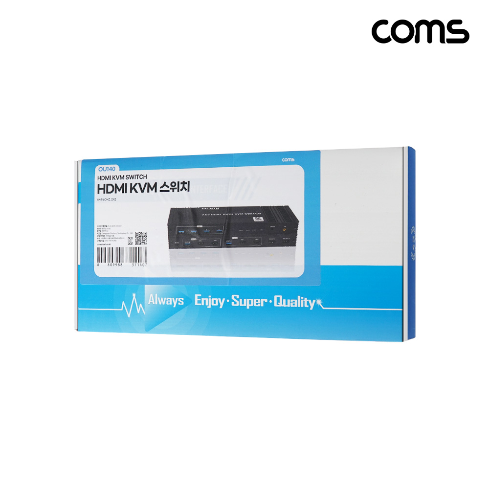 Coms HDMI KVM 스위치 선택기 HDMI 2대의 PC 모니터 제어 8K 60Hz
