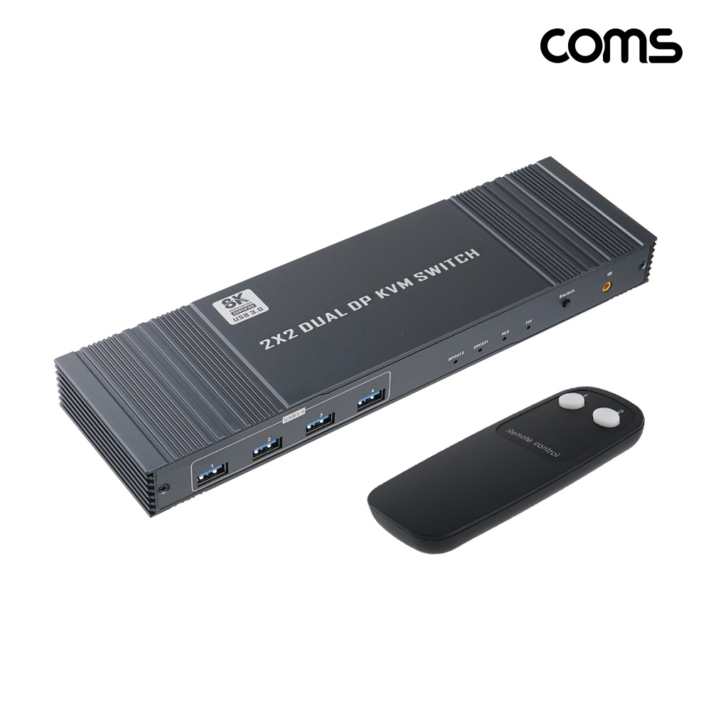 Coms DP KVM 스위치 선택기 2대의 PC 듀얼 모니터 제어 8K 60Hz