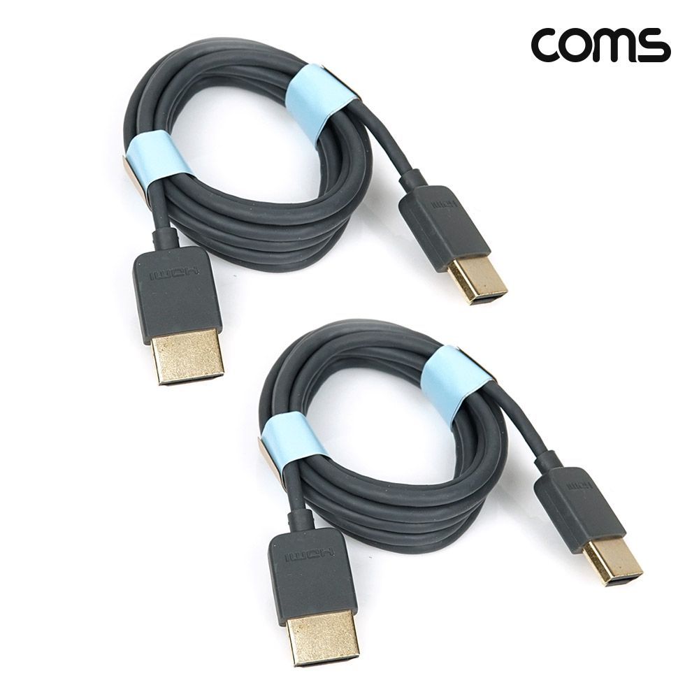 Coms HDMI 2.0 초슬림 케이블 1.5m 4K2K@60Hz UHD 2개 1세트