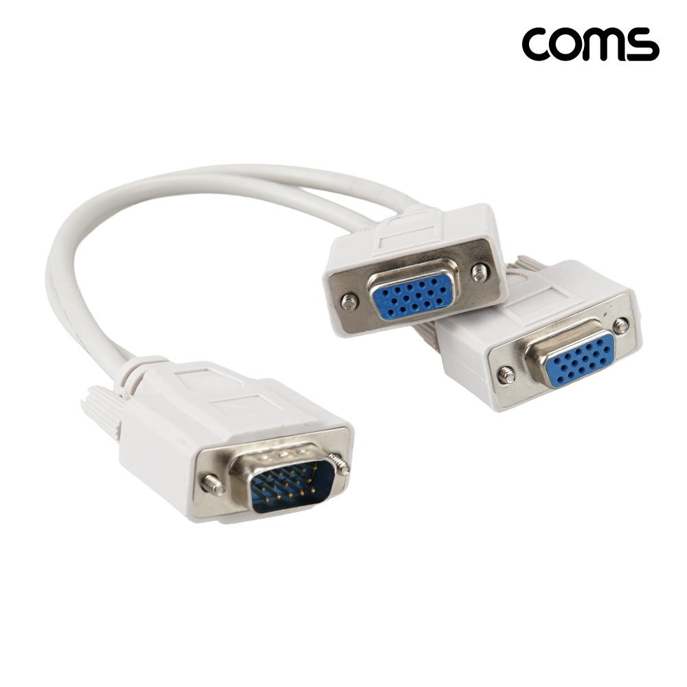 Coms RGB D-SUB 15핀 VGA 모니터 분배 케이블 27cm