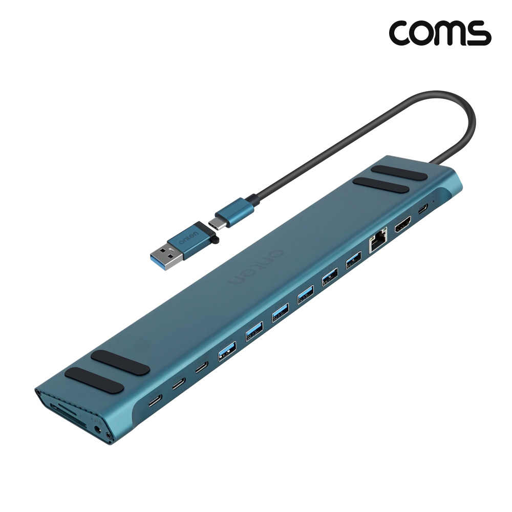 Coms 17 in 1 USB A타입 C타입 멀티 도킹 스테이션 M.2 NVme SSD 컨버터 허브 4K UHD