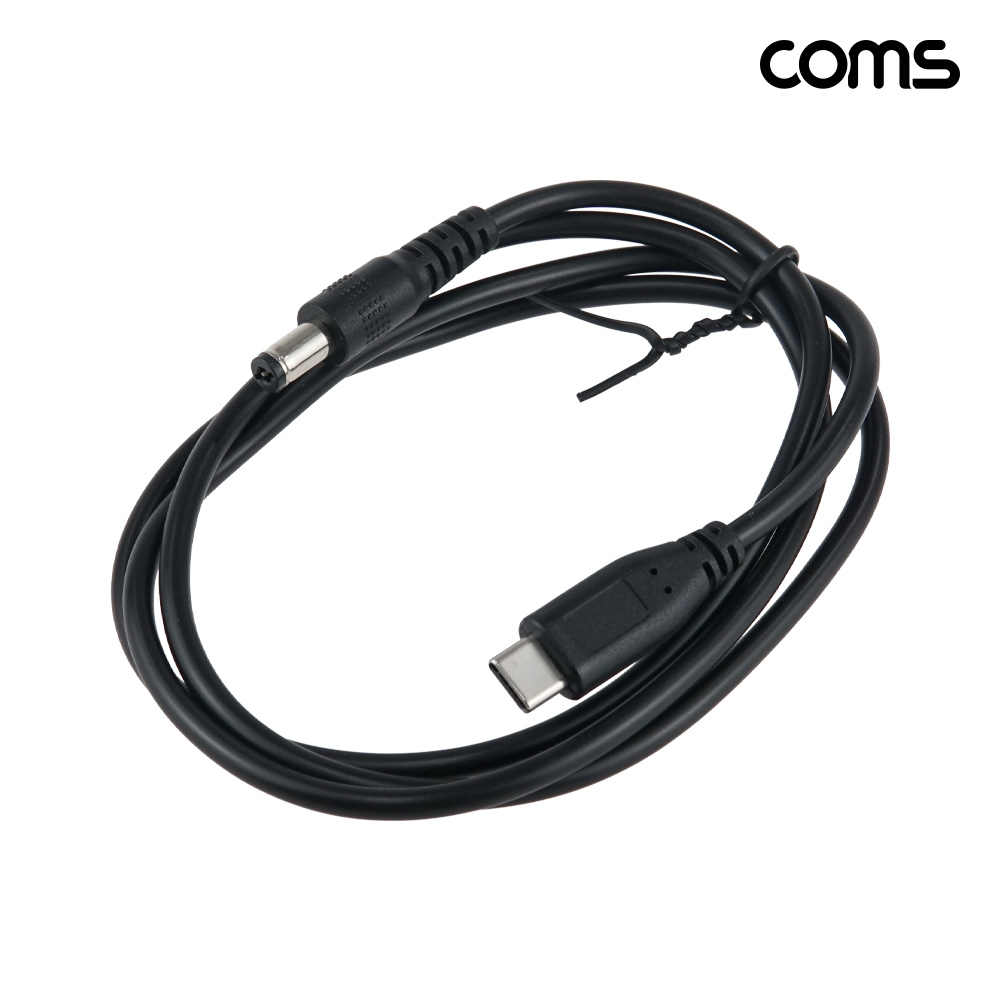 Coms USB-C to DC 12V 전원 변환 케이블 1M C타입 to DC 5.5-2.1