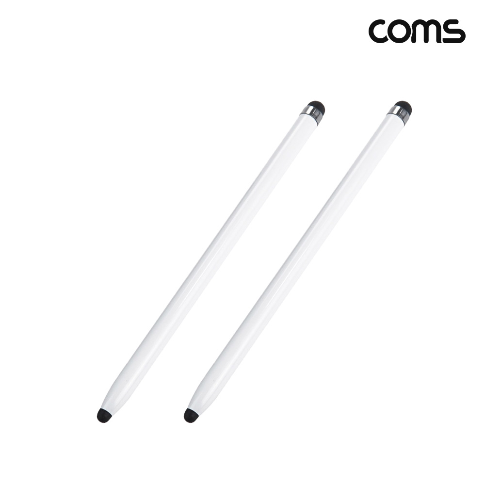 Coms 터치펜 원형 165mm 스타일러스 White 2개입