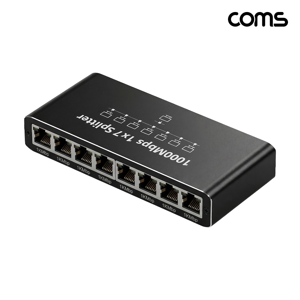 Coms 기가비트 8포트 네트워크 스위칭 허브 1x7 분배