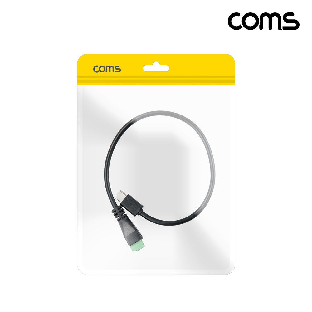 Coms USB C타입 20V PD 터미널 변환 케이블 30cm 터미널 블록 2핀
