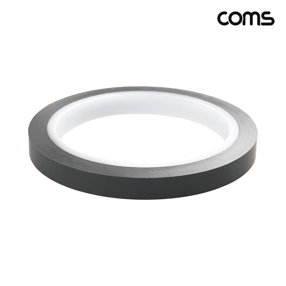 Coms 전기 절연 비닐 테이프 black 폭 1cm 전기부품 절연 보호 배선 마감