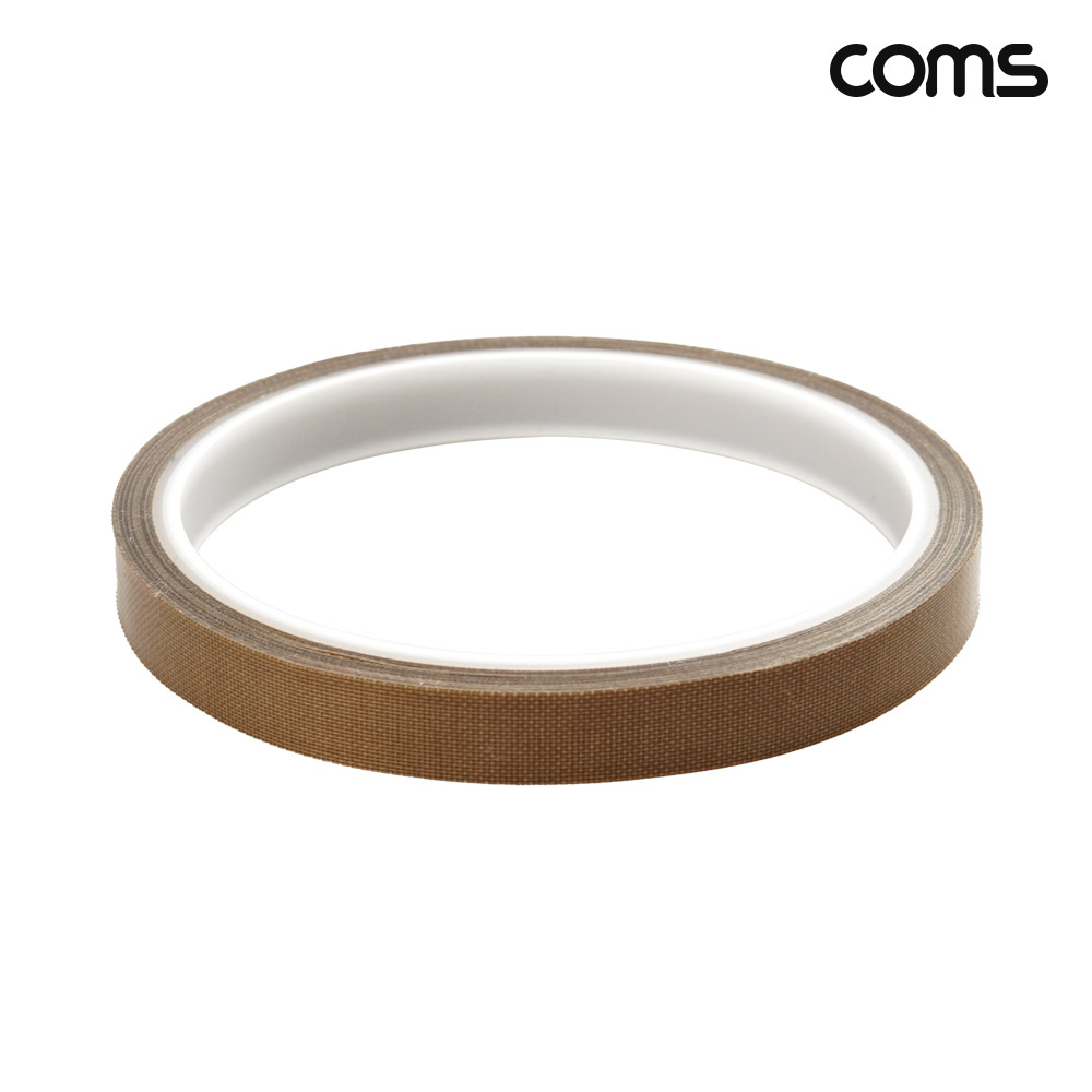 Coms 고온 내열 천 테이프 폭 1cm Brown 밀봉기 고온 나연 방지용