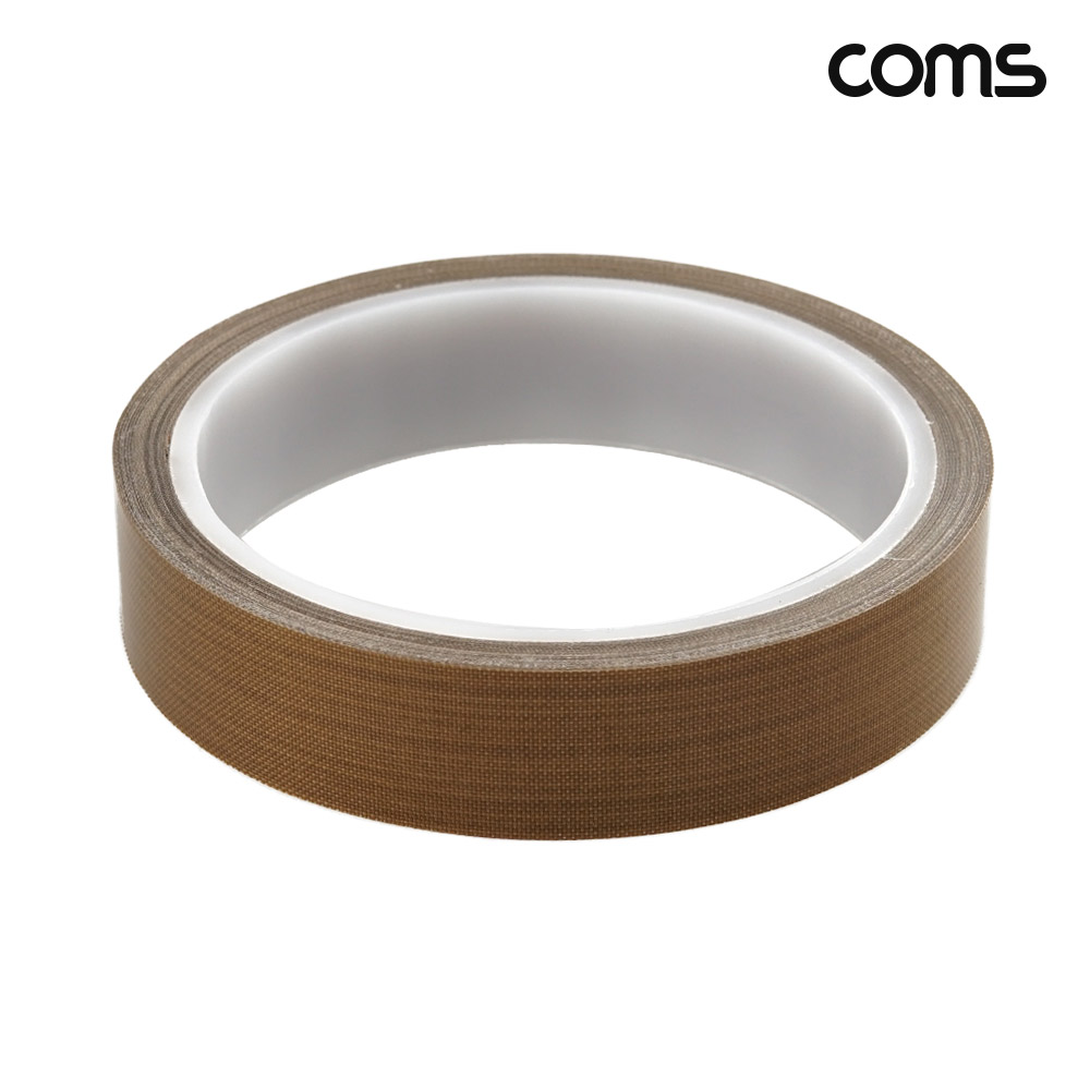 Coms 고온 내열 천 테이프 폭 2cm Brown 밀봉기 고온 나연 방지용