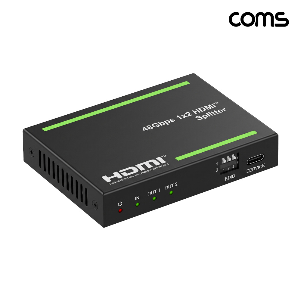 Coms 1x2 HDMI 2.1 분배기 48Gbps EDID 수동 스위치 8K 60Hz 4K 120Hz