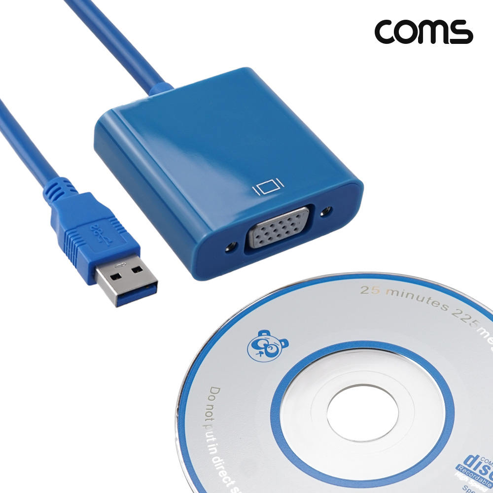 Coms USB 3.0 컨버터 USB to VGA USB 2.0 60Hz 1080P CD포함 225MB