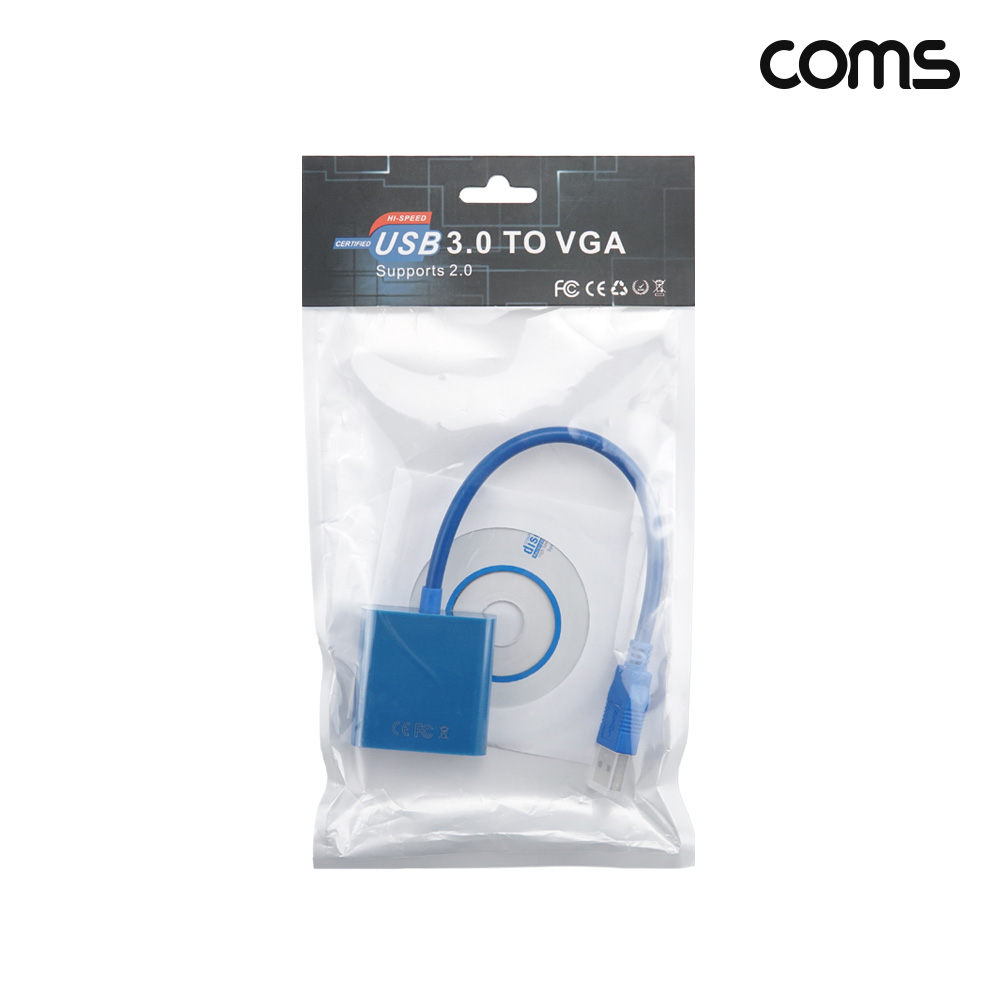 Coms USB 3.0 컨버터 USB to VGA USB 2.0 60Hz 1080P CD포함 225MB