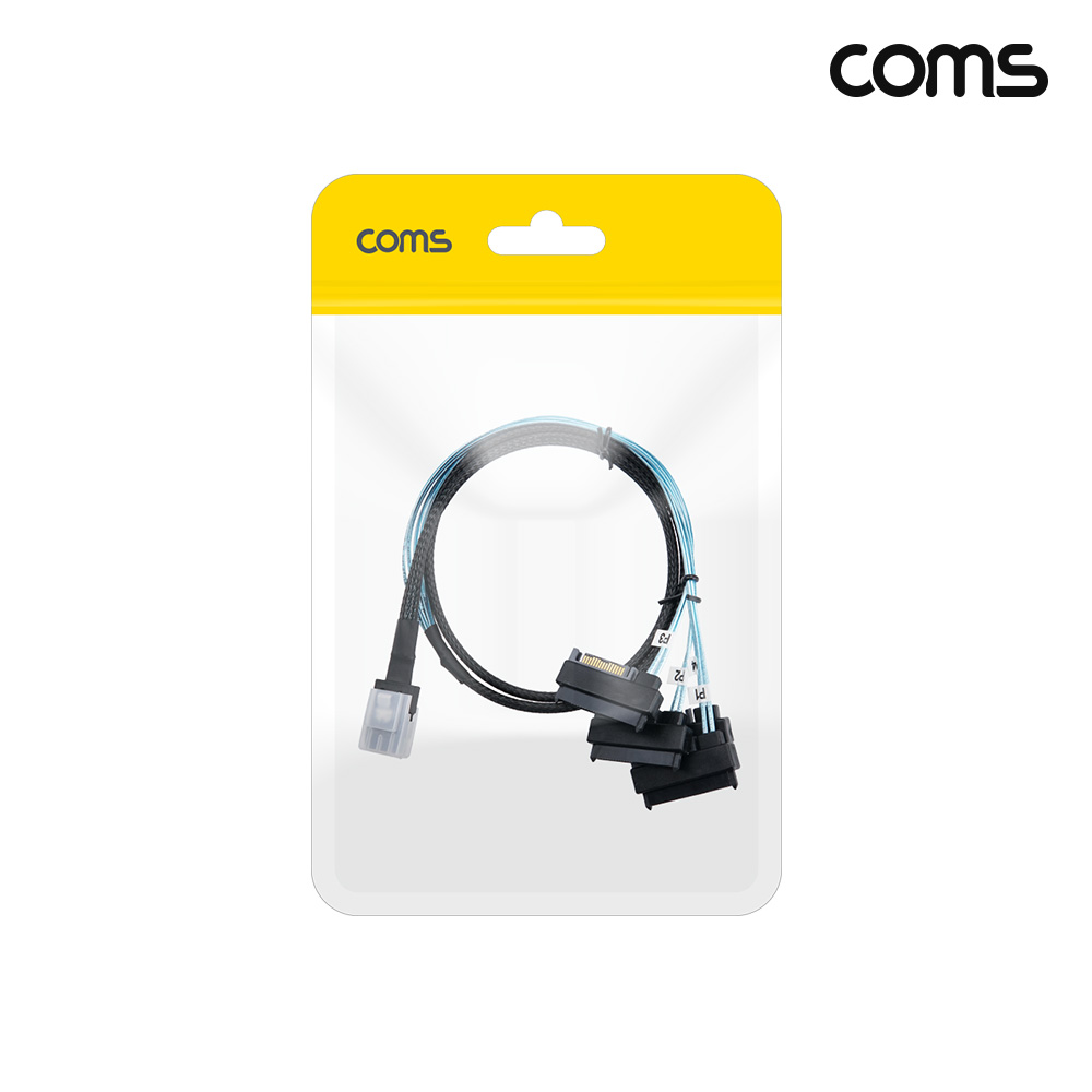 Coms Mini SAS to SATA 4분배 케이블 1m SFF 8087 SFF 8482x4 SATA 15P