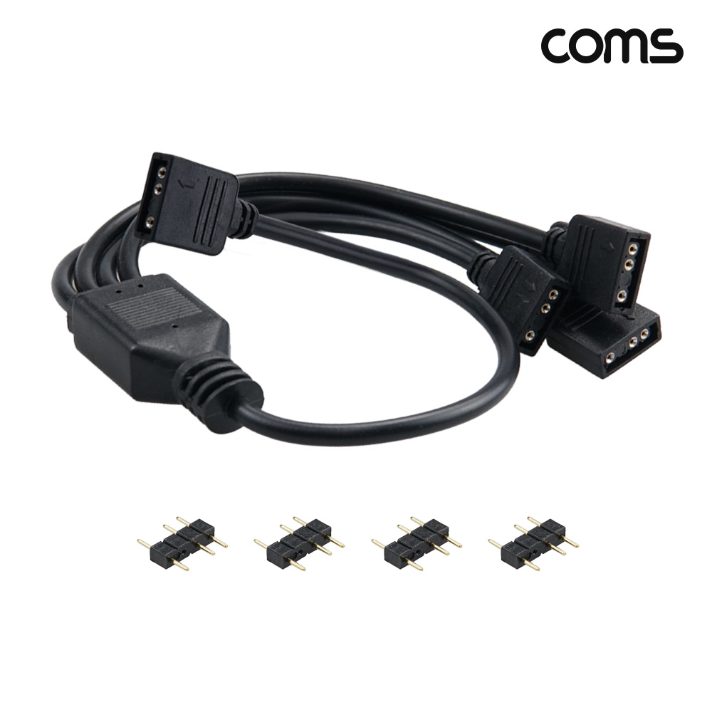 Coms 12V ARGB 케이블 30cm 4분배 3P 연결 핀 4개 포함