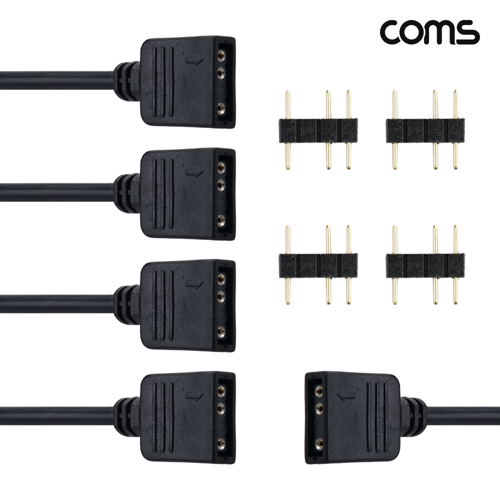 Coms 12V ARGB 케이블 30cm 4분배 3P 연결 핀 4개 포함