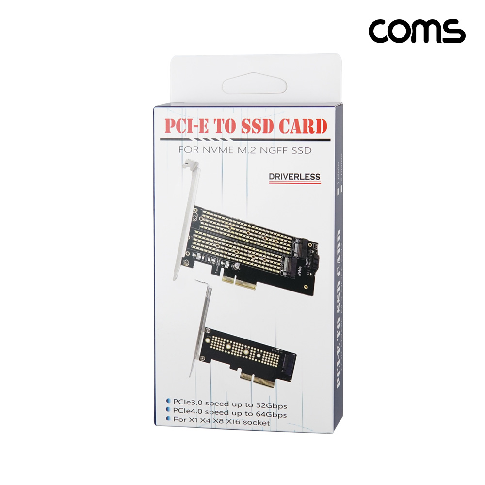 Coms PCIe x4 M.2 NVMe SSD 확장카드 변환카드 브라켓 포함