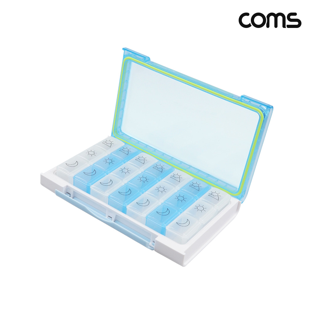 Coms 요일별 알약 케이스 7칸 시간대별 다용도 수납함 정리 보관