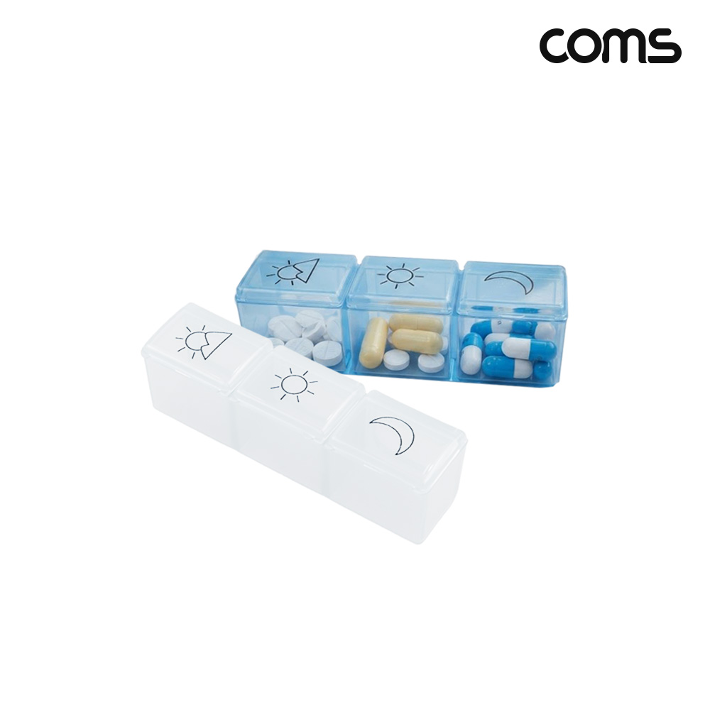 Coms 요일별 알약 케이스 7칸 시간대별 다용도 수납함 정리 보관