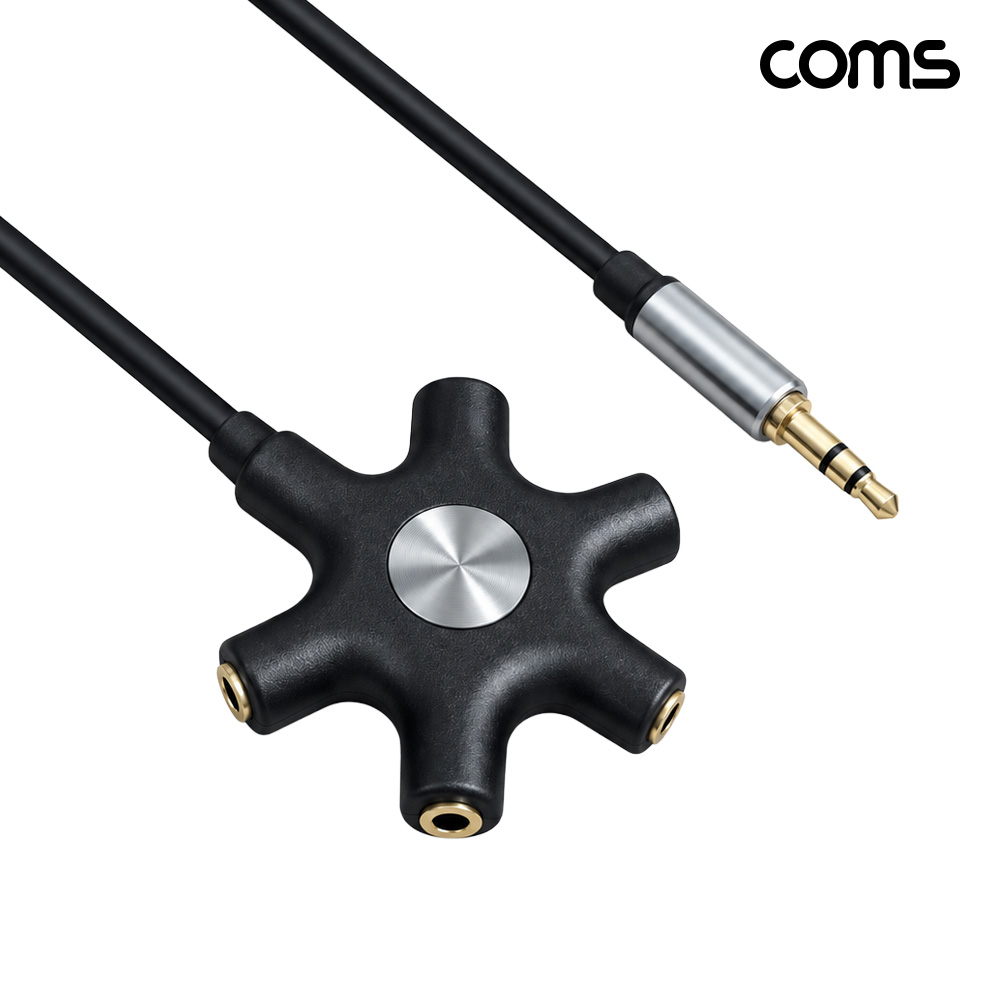 Coms 3.5mm 오디오 분배기 스테레오 5분배 젠더