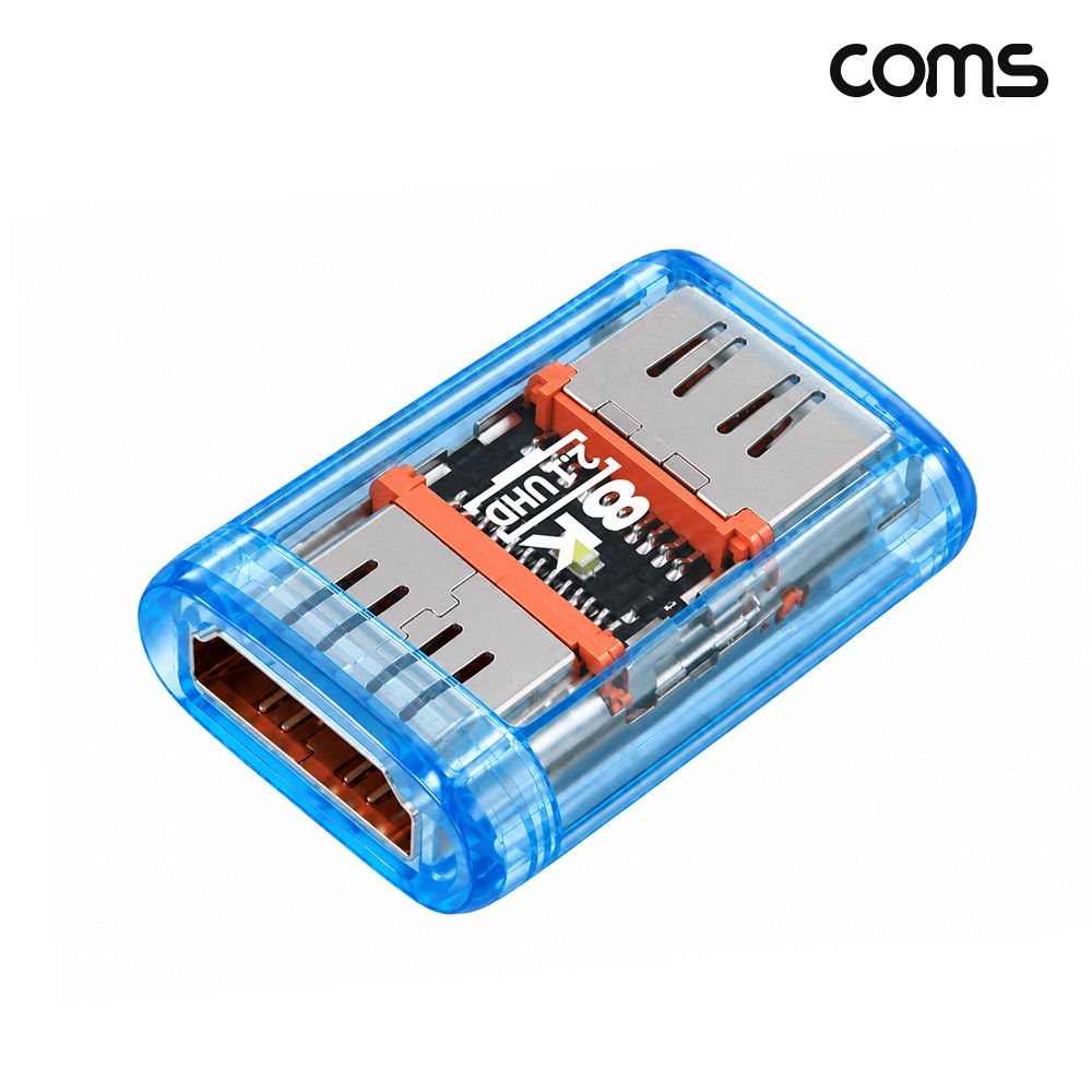 Coms HDMI 꺾임젠더 FF 역방향 8K 60Hz UHD 투명