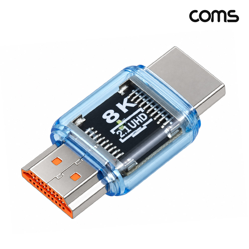 Coms HDMI 꺾임젠더 MM 역방향 8K 60Hz UHD 투명