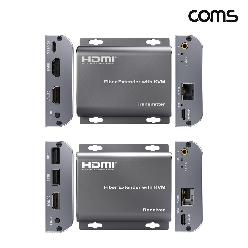 Coms HDMI KVM 광 연장기 20km FHD 1080p 키보드 마우스 연결