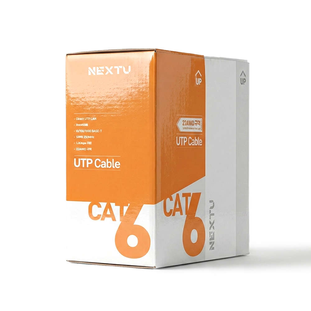 넥스트유 CAT6 UTP 랜케이블 인터넷 랜선 300m 그린 N6P300