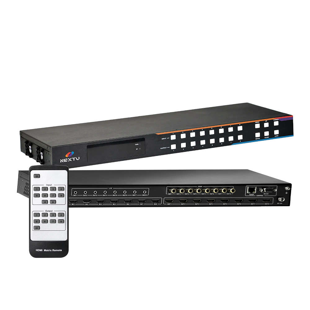 넥스트유 HDMI 2.0 매트릭스 스위치 8입력 8출력 4K60Hz HV5388UHDM