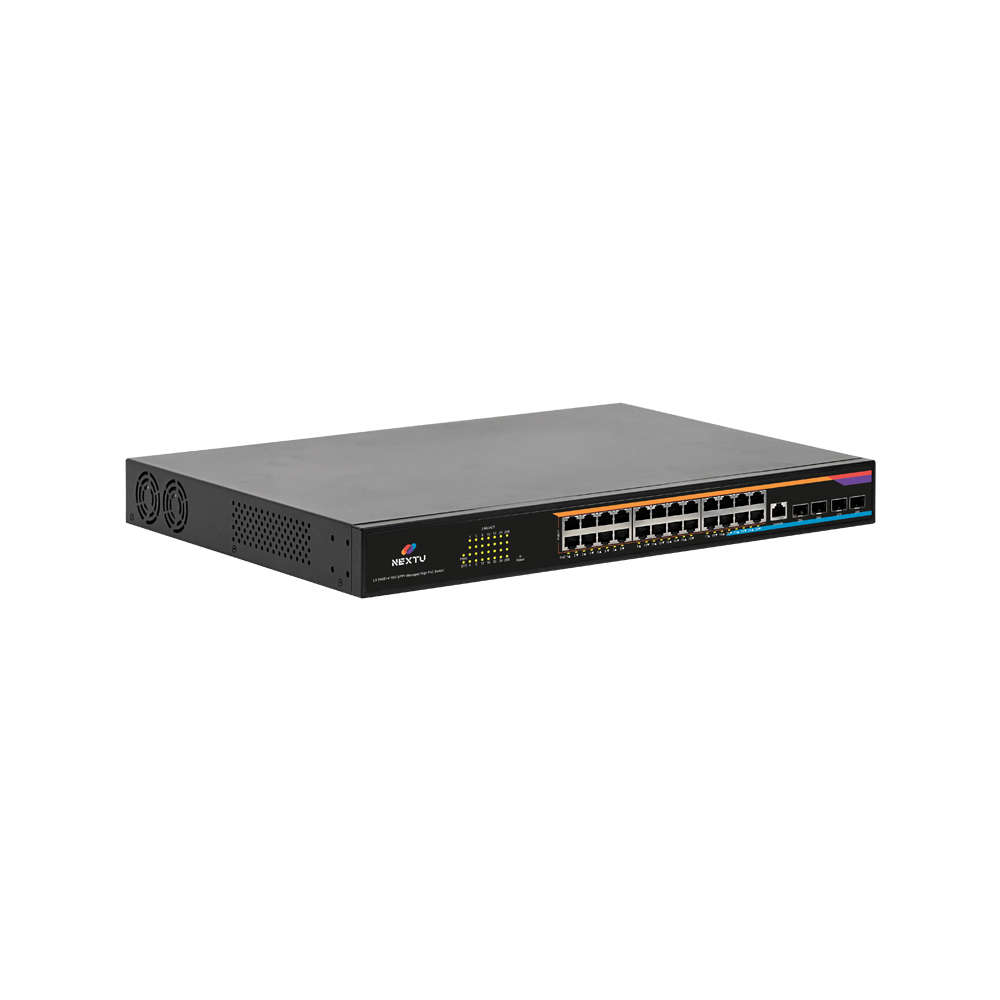 넥스트유 PoE L3 스위칭허브 24포트 10G SFP BT90W POE8028L3-10G