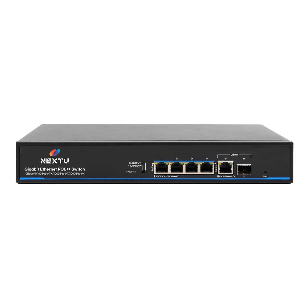 넥스트유 PoE 스위칭허브 4포트 기가비트 SFP POE8006SFP-BT90