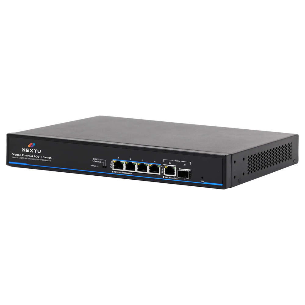 넥스트유 PoE 스위칭허브 4포트 기가비트 SFP POE8006SFP-BT90