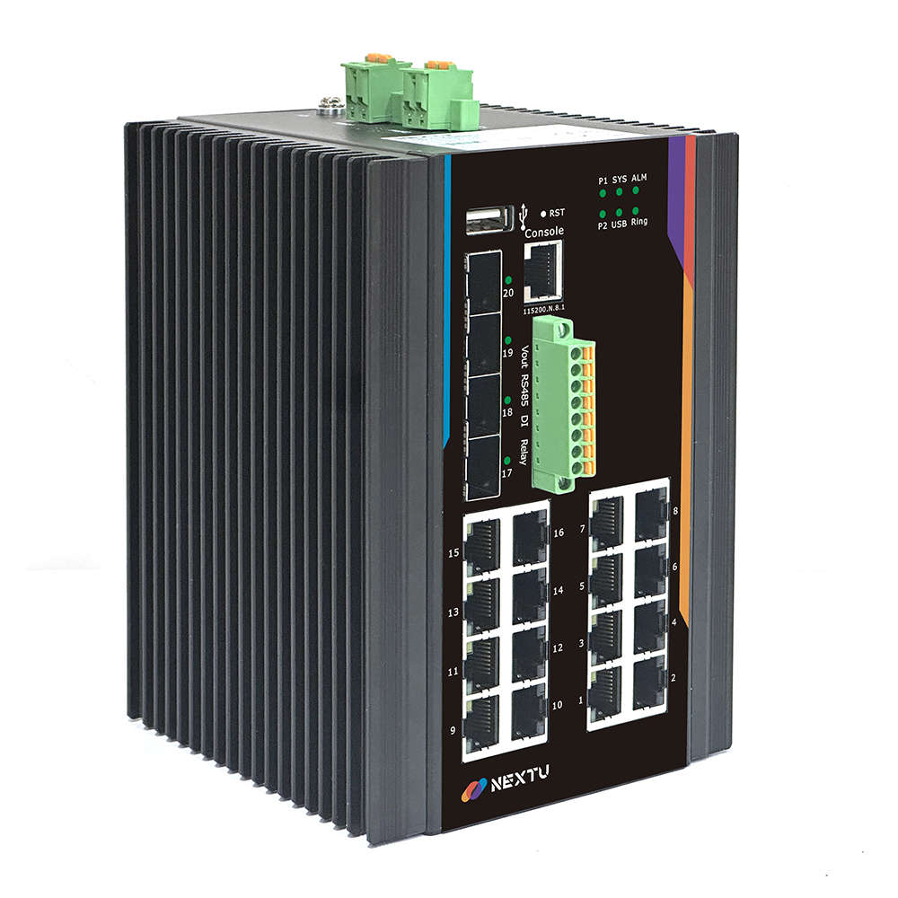 넥스트유 산업용 PoE L2 스위칭허브 16포트 10G SFP POE9968DX