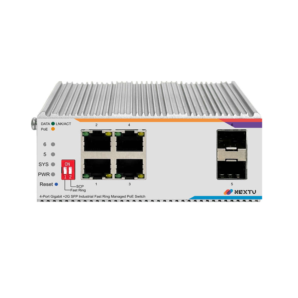 넥스트유 산업용 PoE L2 스위칭허브 4포트 기가비트 POE9724MDTL2