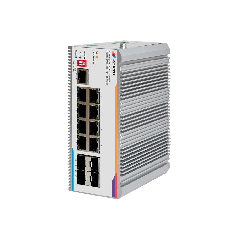 넥스트유 산업용 PoE L2 스위칭허브 8포트 BT POE9748MDTL2