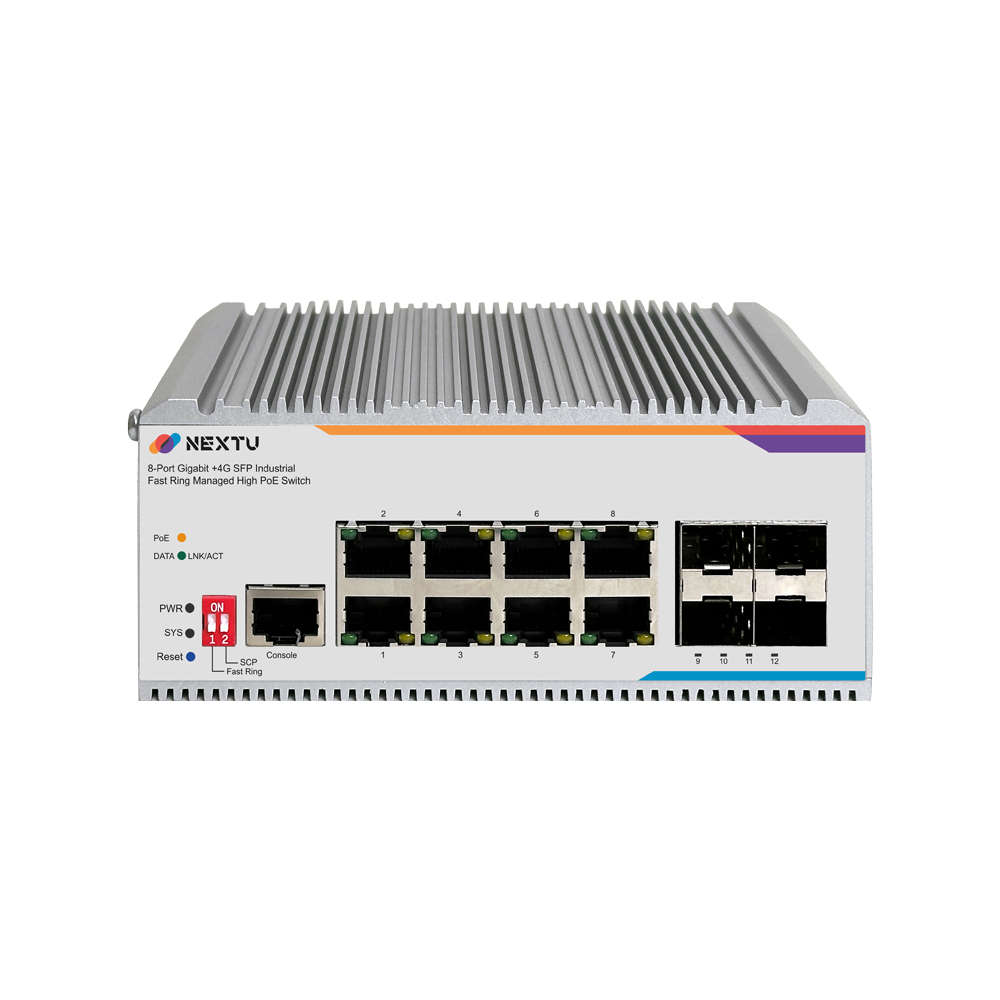 넥스트유 산업용 PoE L2 스위칭허브 8포트 BT POE9748MDTL2