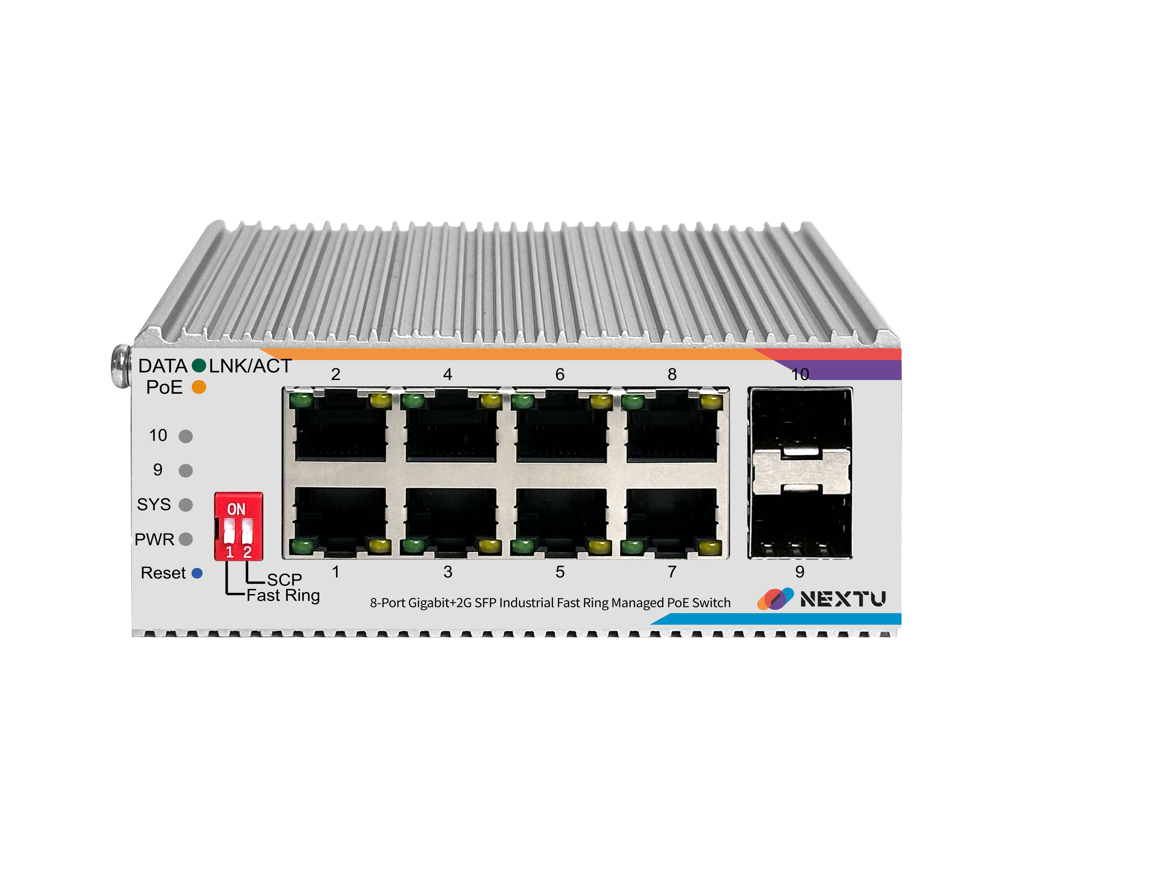 넥스트유 산업용 PoE L2 스위칭허브 8포트 기가비트 POE9728MDTL2