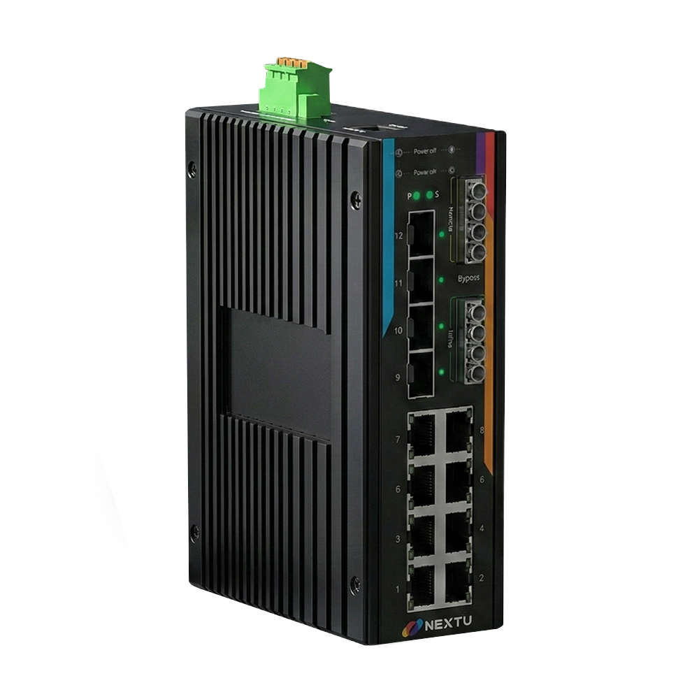 넥스트유 산업용 PoE 바이패스 스위칭허브 8포트 10G SFP POE9958MDTL3-BY44