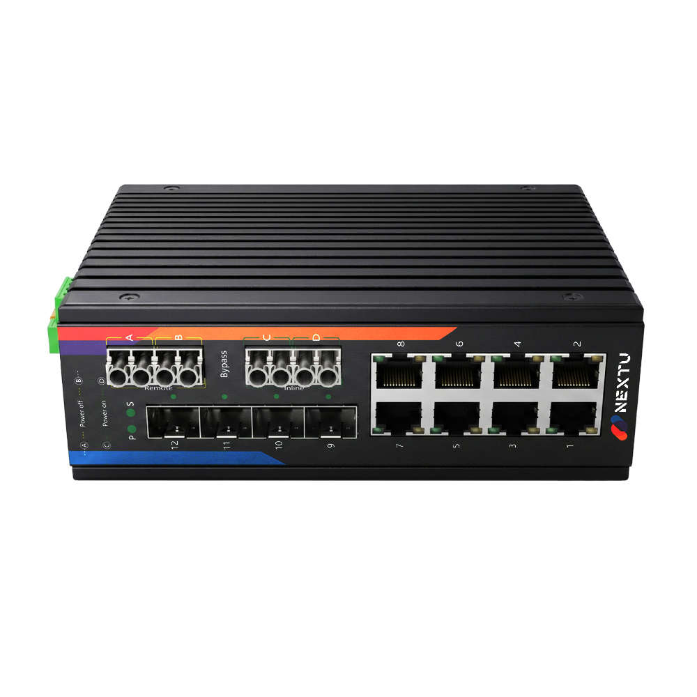 넥스트유 산업용 PoE 바이패스 스위칭허브 8포트 10G SFP POE9958MDTL3-BY44