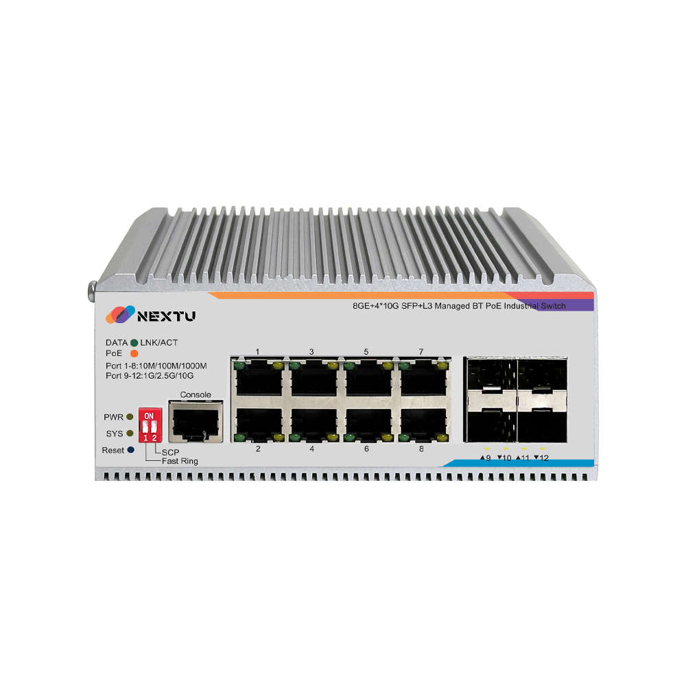 넥스트유 산업용 PoE L3 스위칭허브 8포트 10G SFP BT POE9948MDTL3-10G
